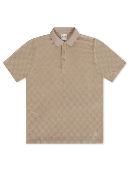 Kuwalla Jacquard Polo - Beige by Denim Exchange