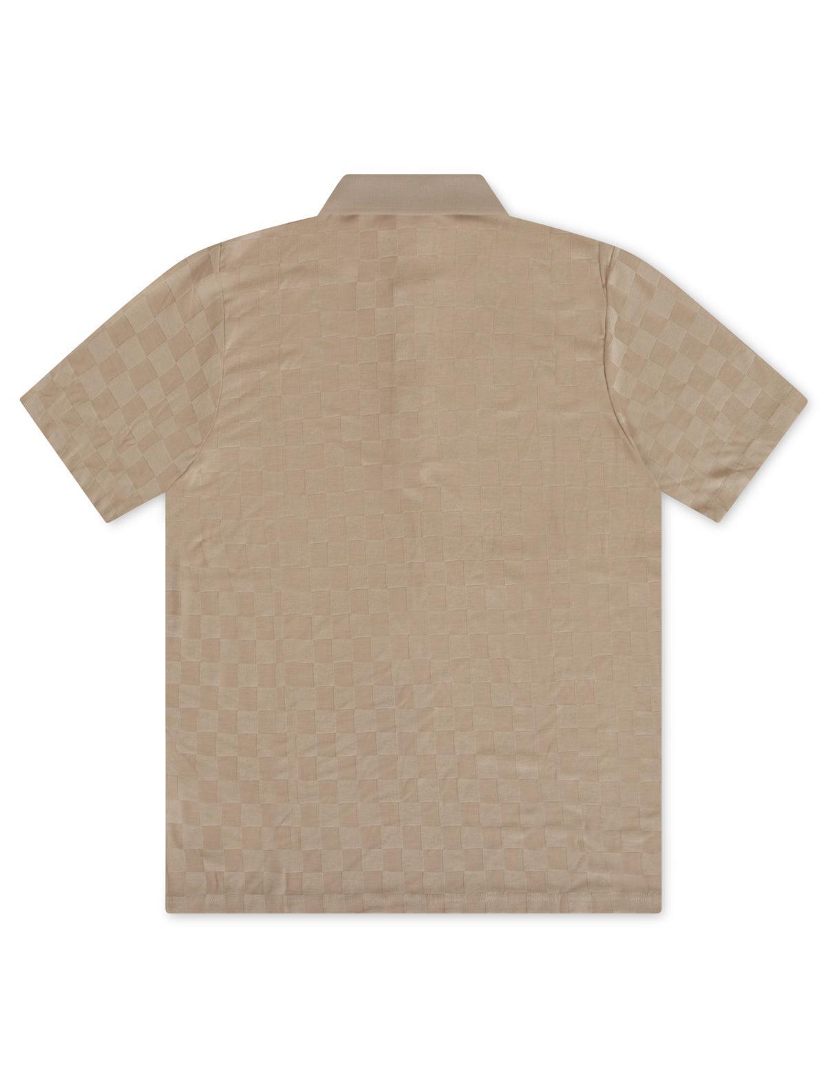 Kuwalla Jacquard Polo - Beige by Denim Exchange