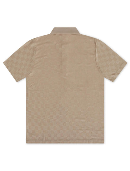 Kuwalla Jacquard Polo - Beige by Denim Exchange