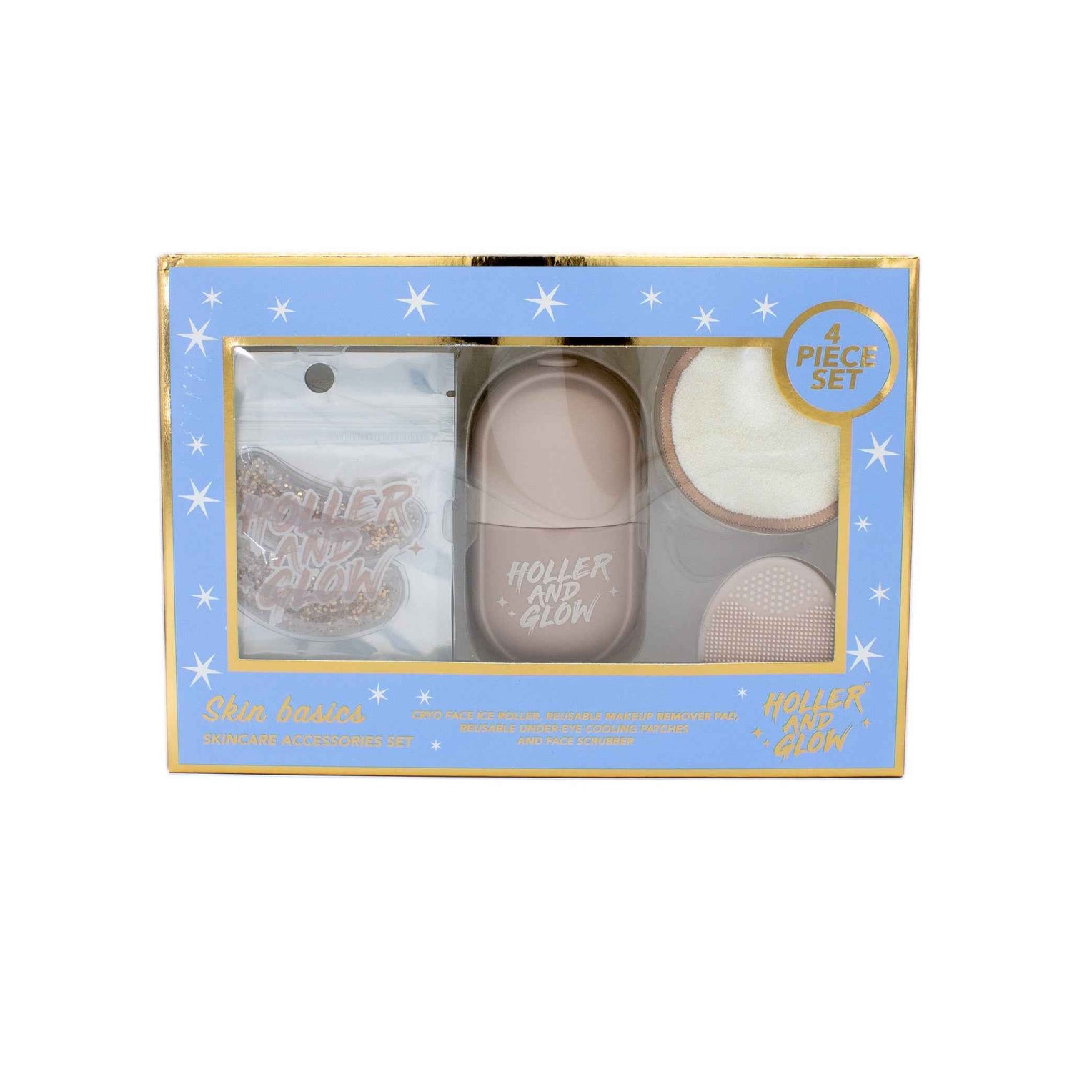 Holler and Glow Skin Basics Skincare Accessories 4-Piece Starter Kit