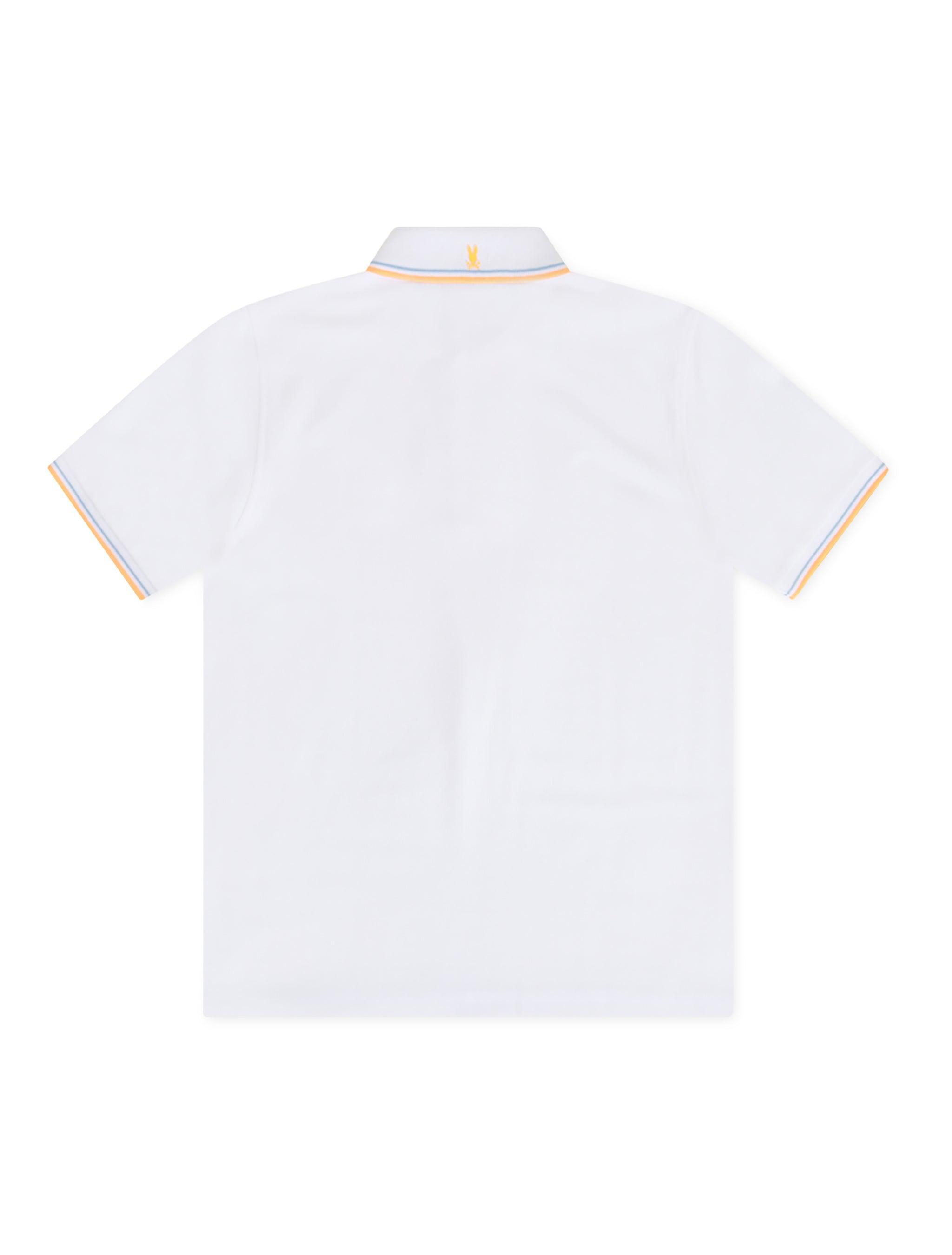 Psycho Bunny Wasterlo Pique Polo - White by Denim Exchange