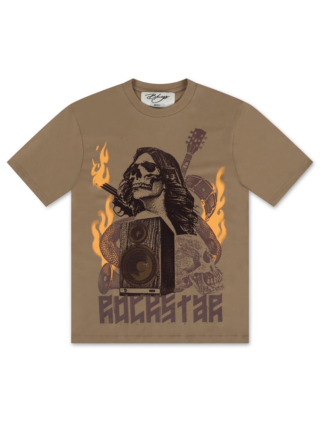 Bkys Rockstar Oversized Tee - Brown by Denim Exchange