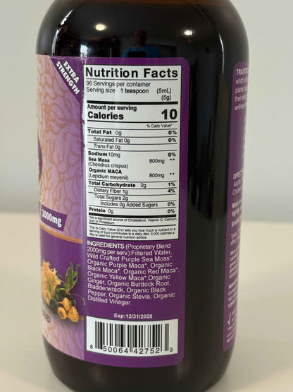 Wildcrafted Sea Moss Blend Liquid – Organic Beets, Maca, or Ginger