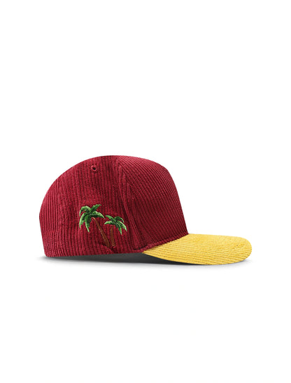 Reference Paradise La Corduroy Hat - Burgundy/Yellow by Denim Exchange
