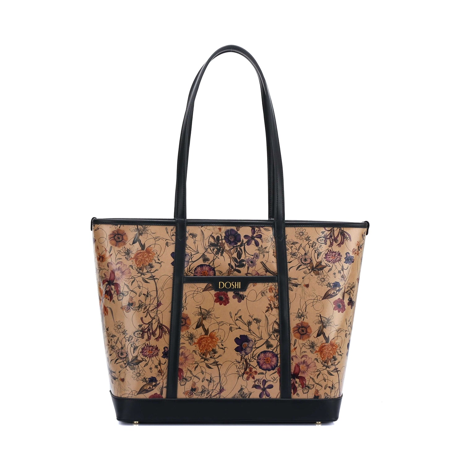 The Standard : Large Floral Kraft Paper Vegan Leather Tote by Doshi FCSA