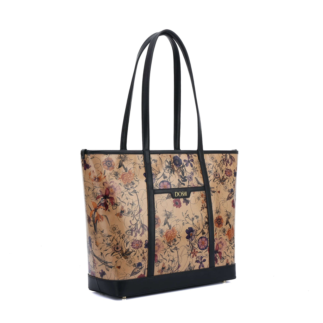 The Standard : Large Floral Kraft Paper Vegan Leather Tote by Doshi FCSA