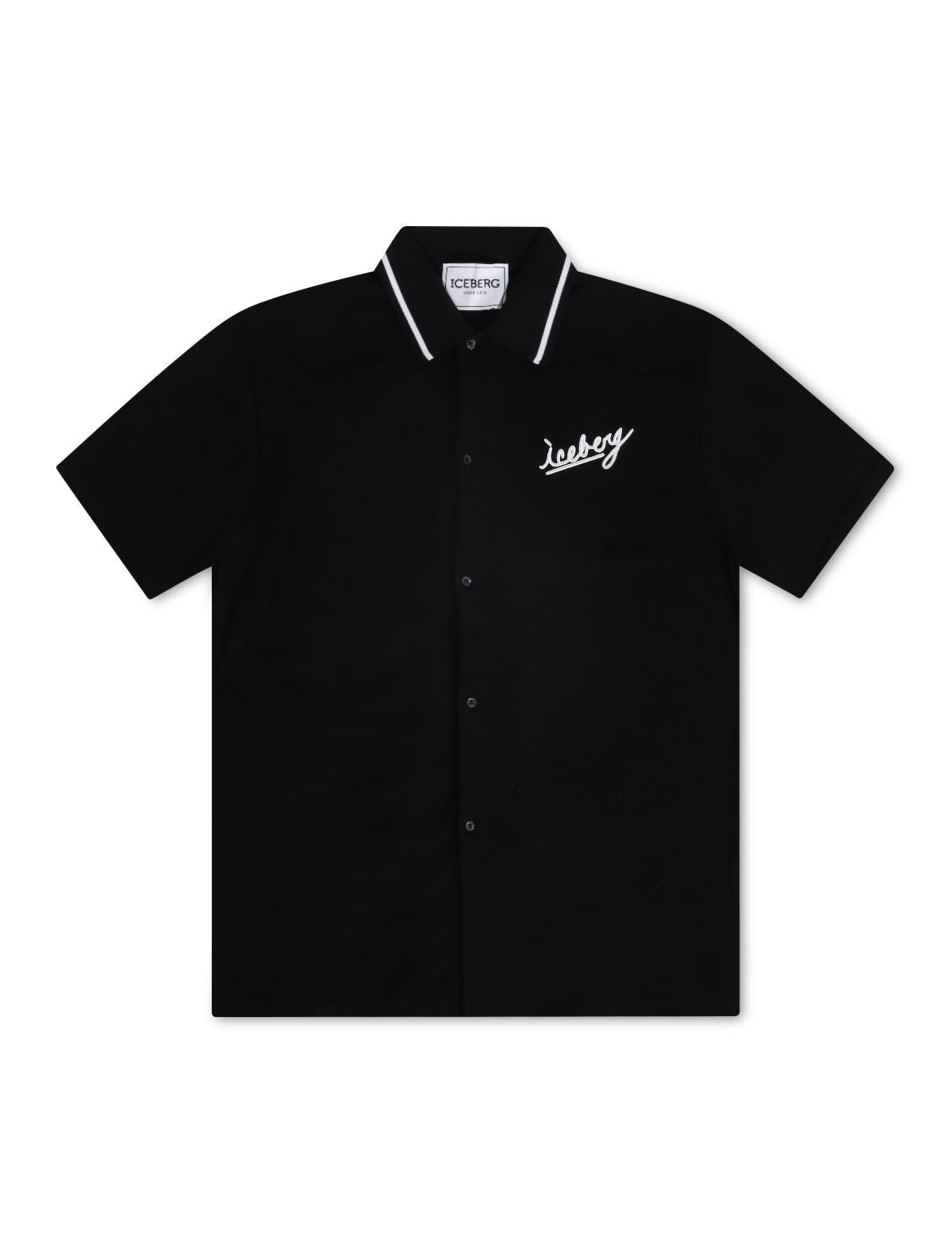 Iceberg Knitted Polo Shirt - Black by Denim Exchange