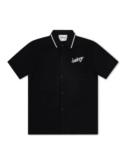 Iceberg Knitted Polo Shirt - Black by Denim Exchange