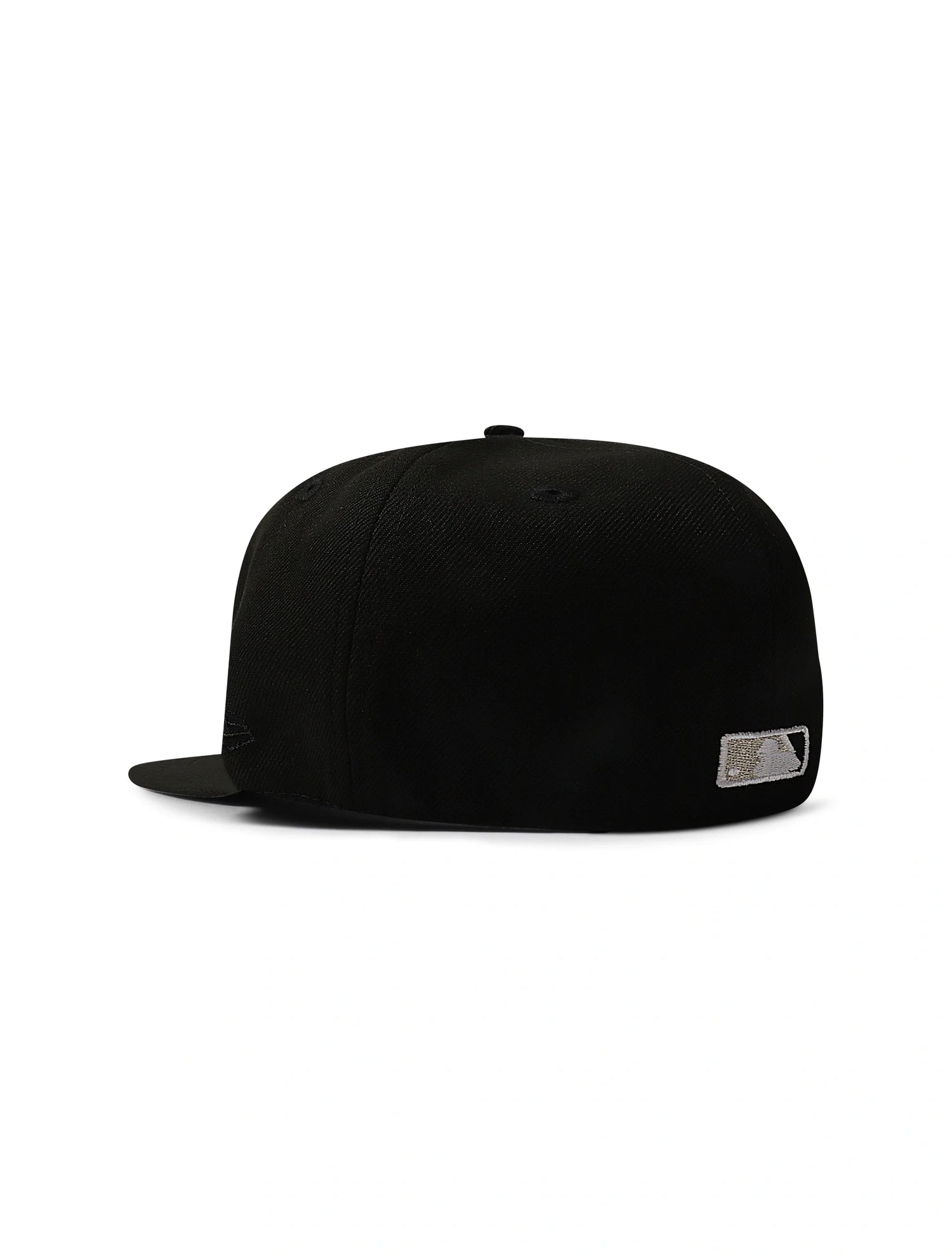 New Era 5950 Dodgers Side LA Metallic Script Hat - Black/Silver by Denim Exchange