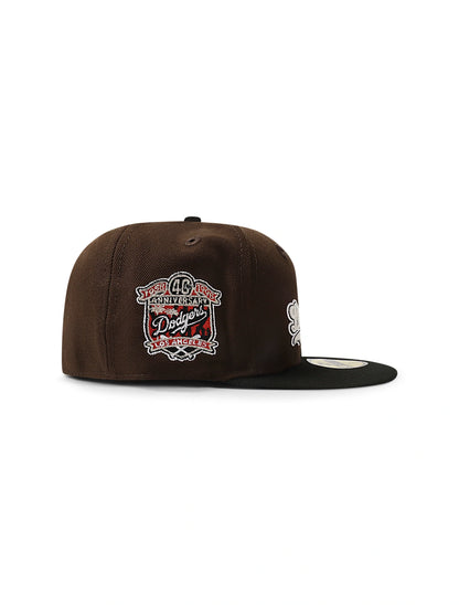 New Era 5950 Dodgers Glow in the Dark Hat - Brown/Black by Denim Exchange