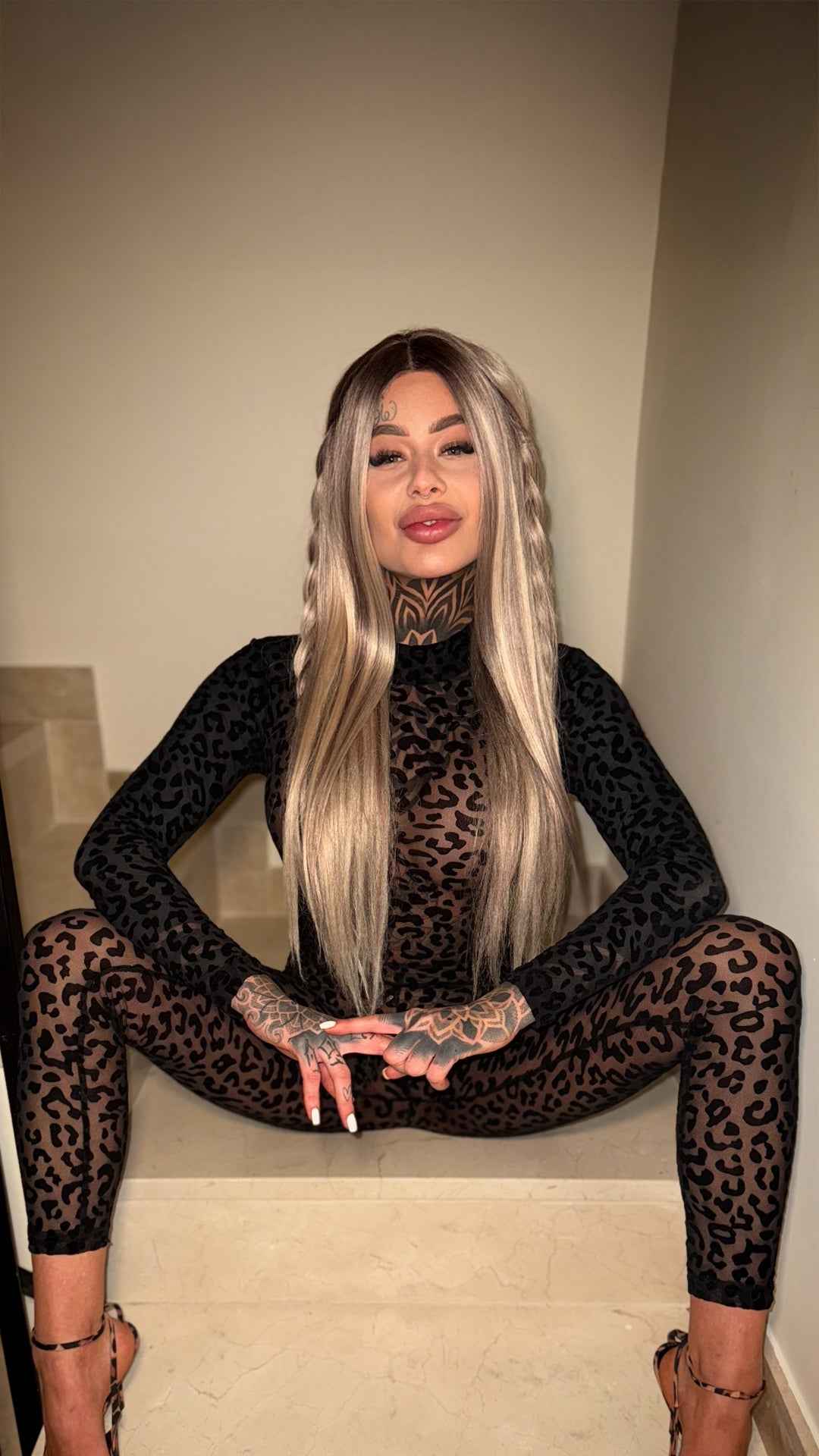 Fierce Elegance Velvet Leopard Bodysuit