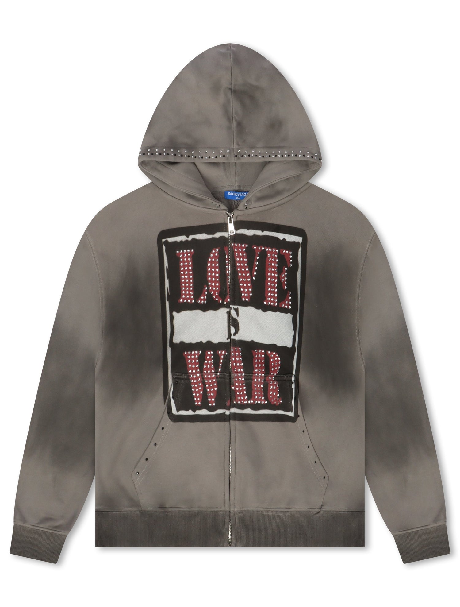 Sadboysaga Love is War Hoodie - Washed Black