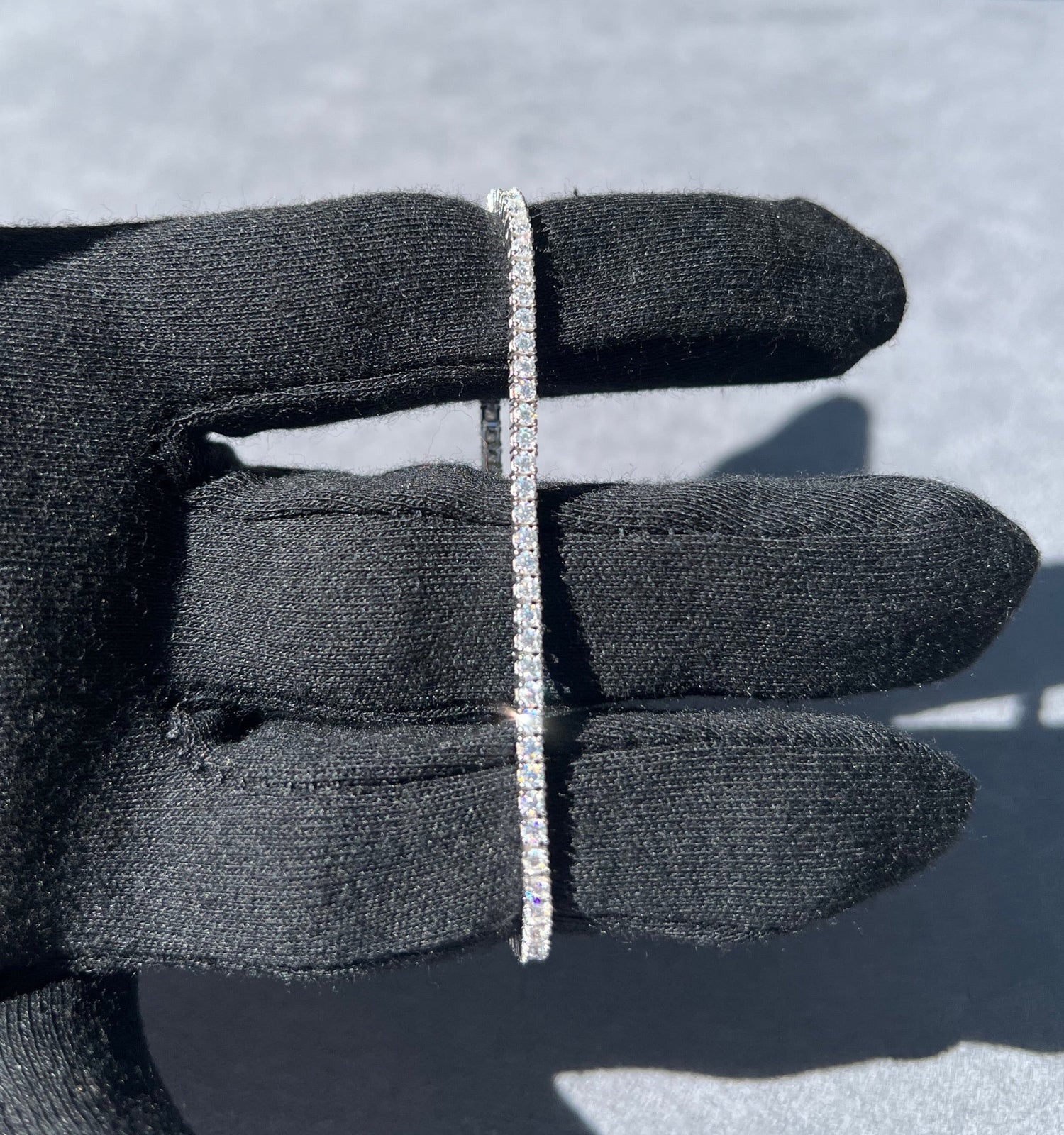 2mm Moissanite Tennis Bracelet in Solid 925 Silver - DestGlow