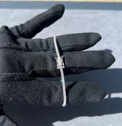 2mm Moissanite Tennis Bracelet in Solid 925 Silver - DestGlow