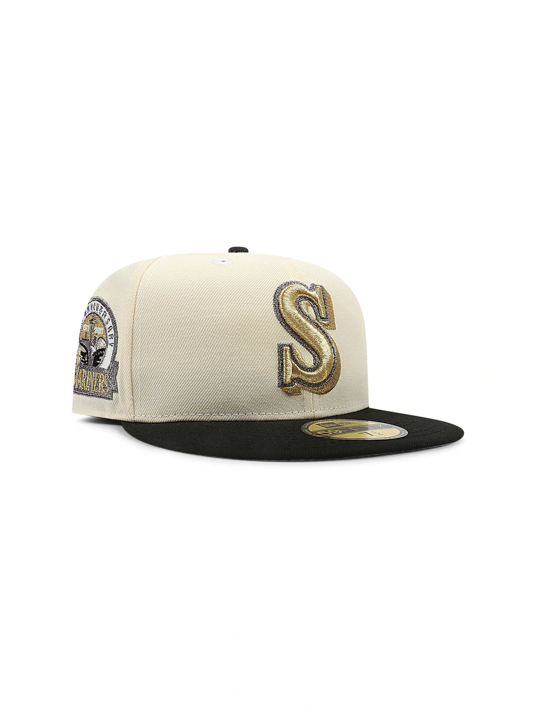 New Era 5950 Seattle Mariners 30th Anniversary Hat - Chrome/Gold by Denim Exchange
