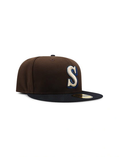 New Era 5950 Seattle Mariners Hat - Walnut by Denim Exchange