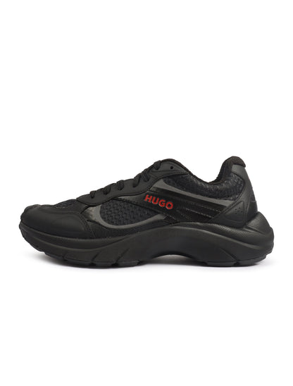 Hugo Boss Mens Trainers Leather Mesh - Black by Denim Exchange