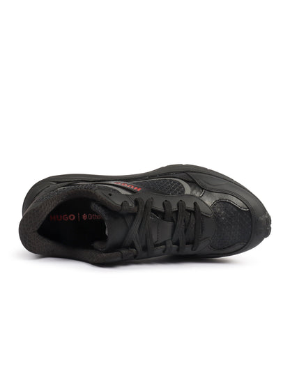 Hugo Boss Mens Trainers Leather Mesh - Black by Denim Exchange