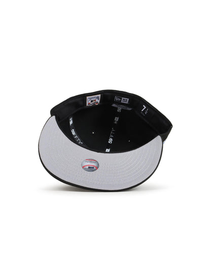 New Era 5950 Dodgers 40th Anniversary Hat - Black/Metallic Blue by Denim Exchange