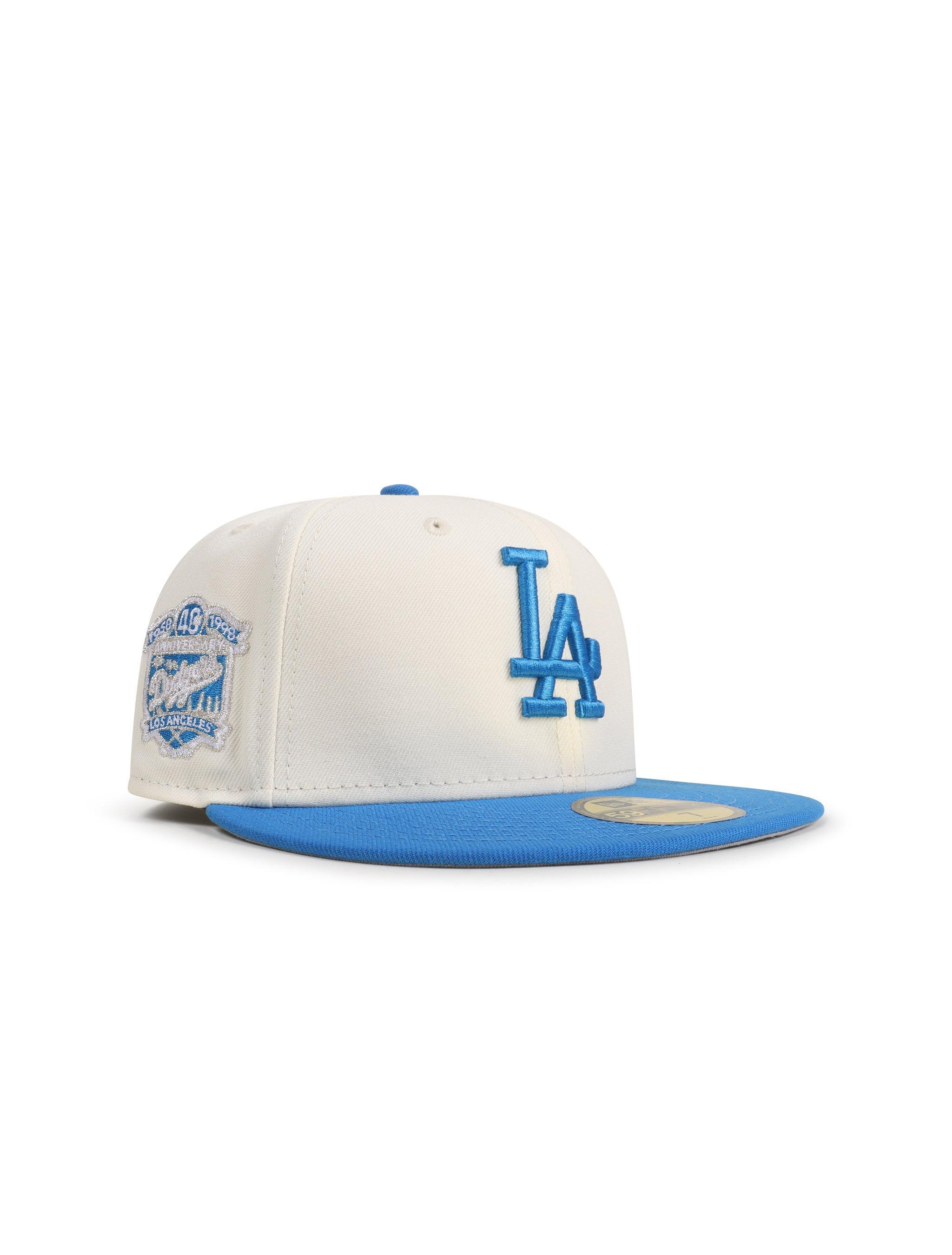 New Era 5950 Dodgers 40Th Anniversary Hat - Chrome/Southwest Blue by Denim Exchange
