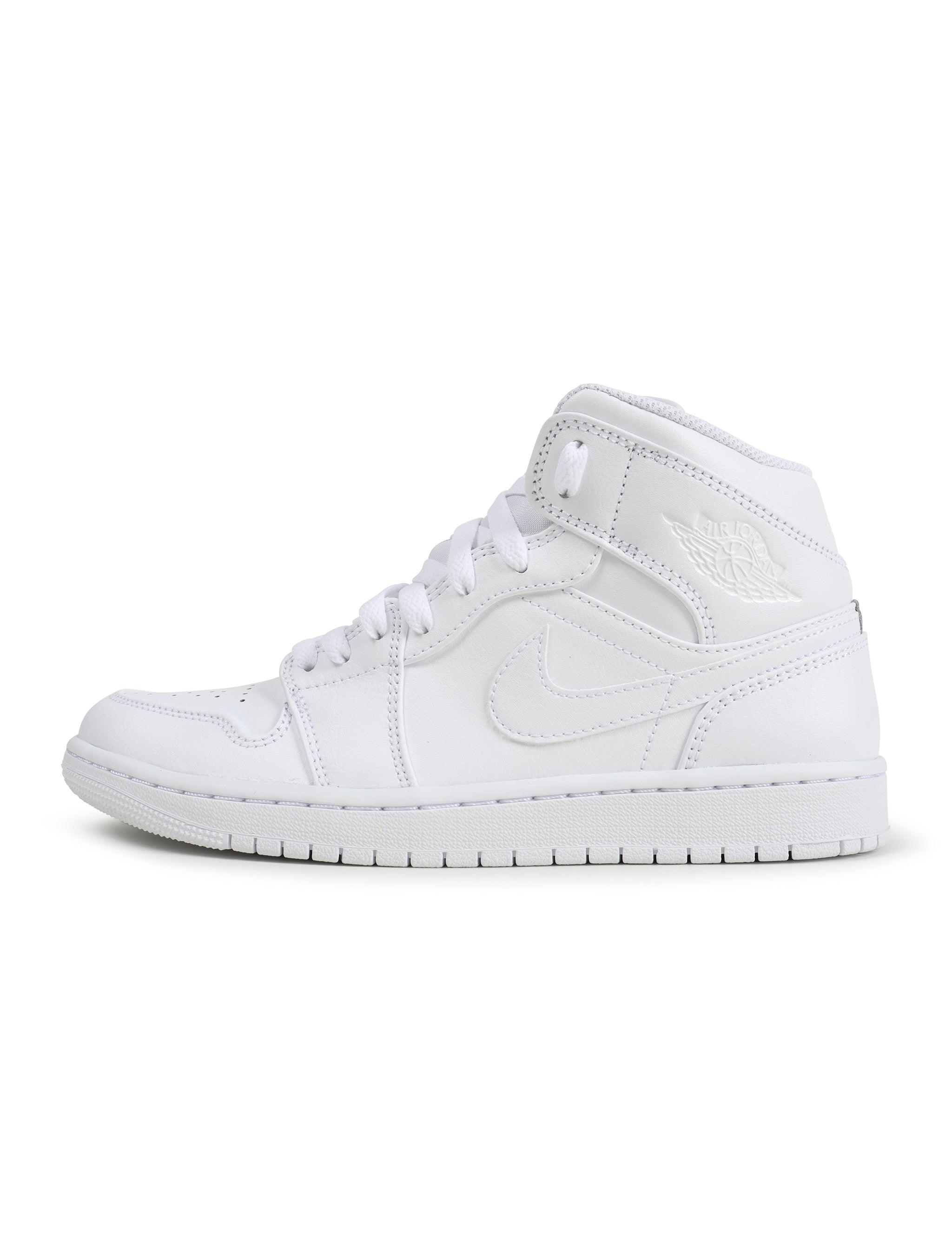 Air Jordan Mens 1 Mid - Triple White by Denim Exchange