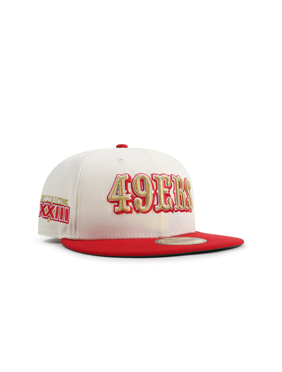 New Era 5950 San Francisco 49ers XXIII Super Bowl Patch Hat - Chrome/Red by Denim Exchange