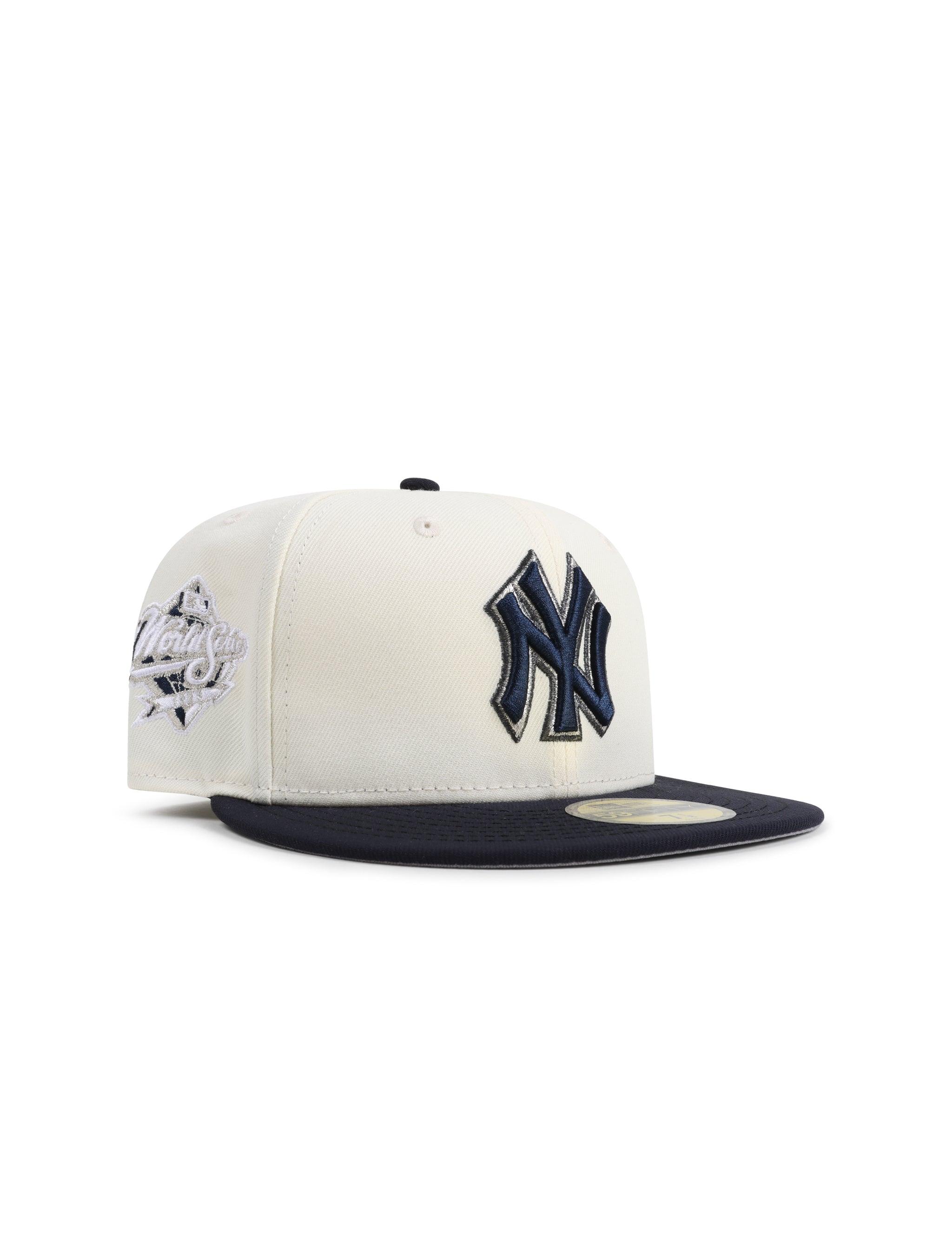New Era 5950 New York Yankees World Series Patch Hat - Chrome/Navy by Denim Exchange