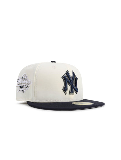 New Era 5950 New York Yankees World Series Patch Hat - Chrome/Navy by Denim Exchange