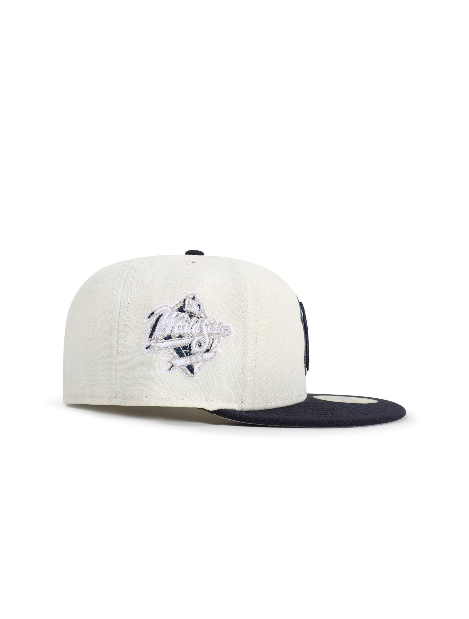 New Era 5950 New York Yankees World Series Patch Hat - Chrome/Navy by Denim Exchange