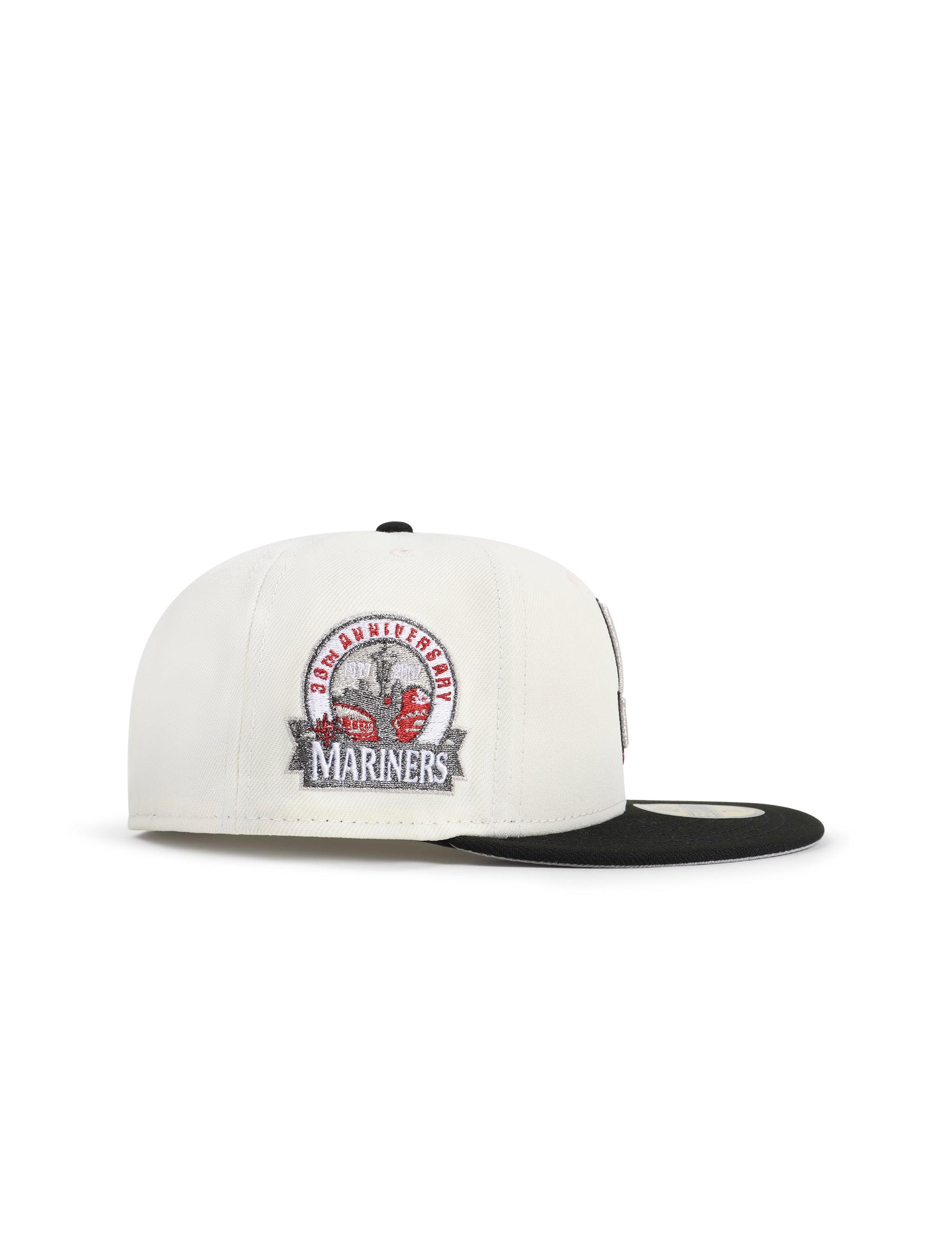 New Era 5950 Seattle Mariners 30th Anniversary Patch Hat - Chrome/Red by Denim Exchange