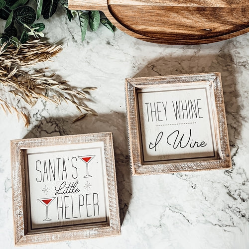 Santa's Helper Sign - Rustic Christmas Holiday Decor