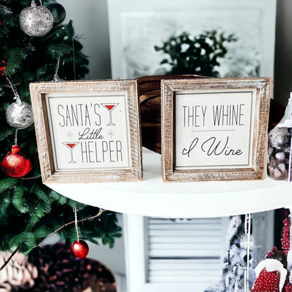 Santa's Helper Sign - Rustic Christmas Holiday Decor