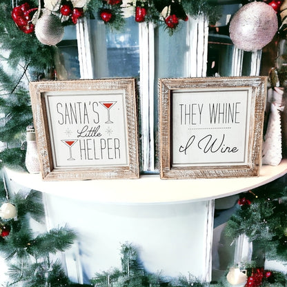 Santa's Helper Sign - Rustic Christmas Holiday Decor