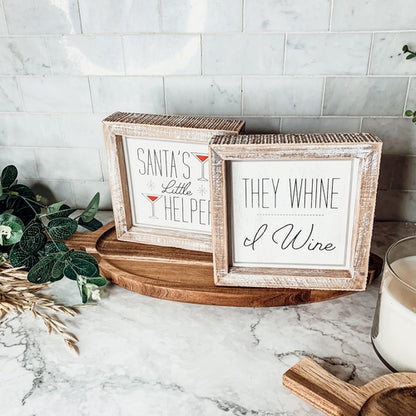 Santa's Helper Sign - Rustic Christmas Holiday Decor