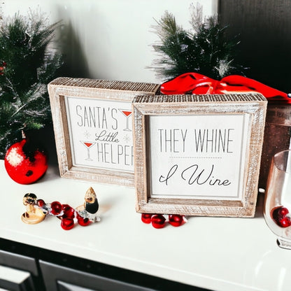 Santa's Helper Sign - Rustic Christmas Holiday Decor