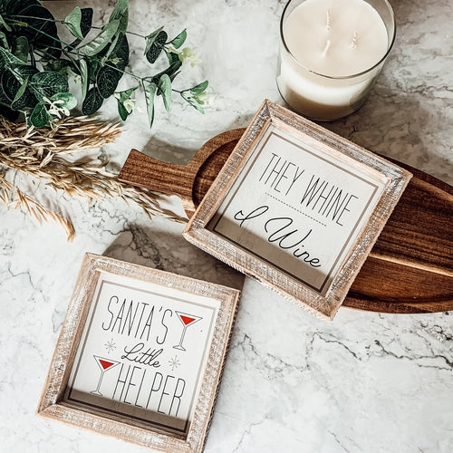 Santa's Helper Sign - Rustic Christmas Holiday Decor