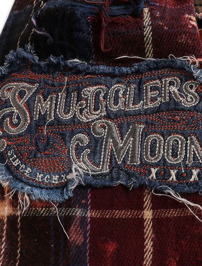 Smugglers Moon Button Up Woven Top - Bleached Plaid by Denim Exchange