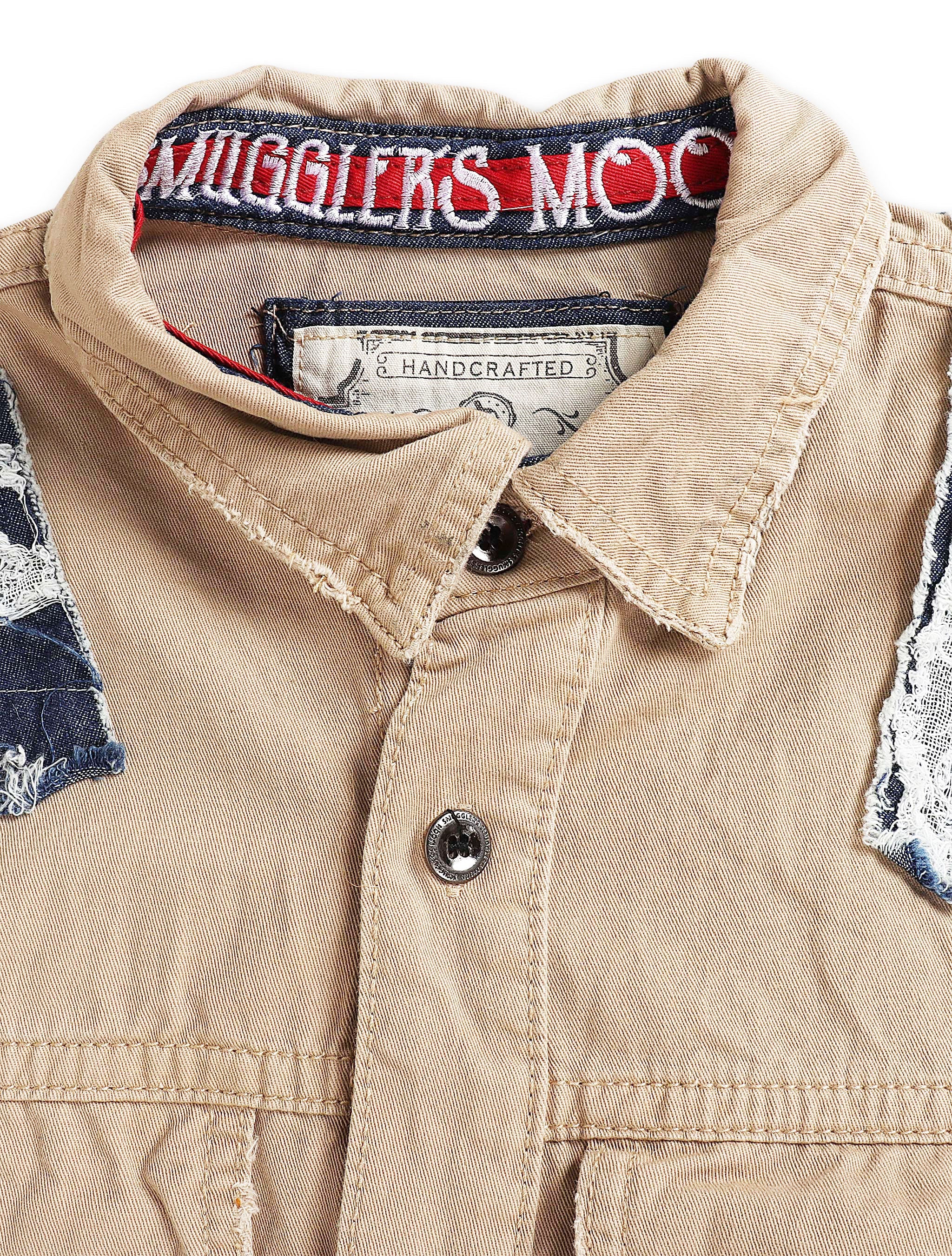 Smugglers Moon Button Up Woven Top - Khaki Plaid by Denim Exchange