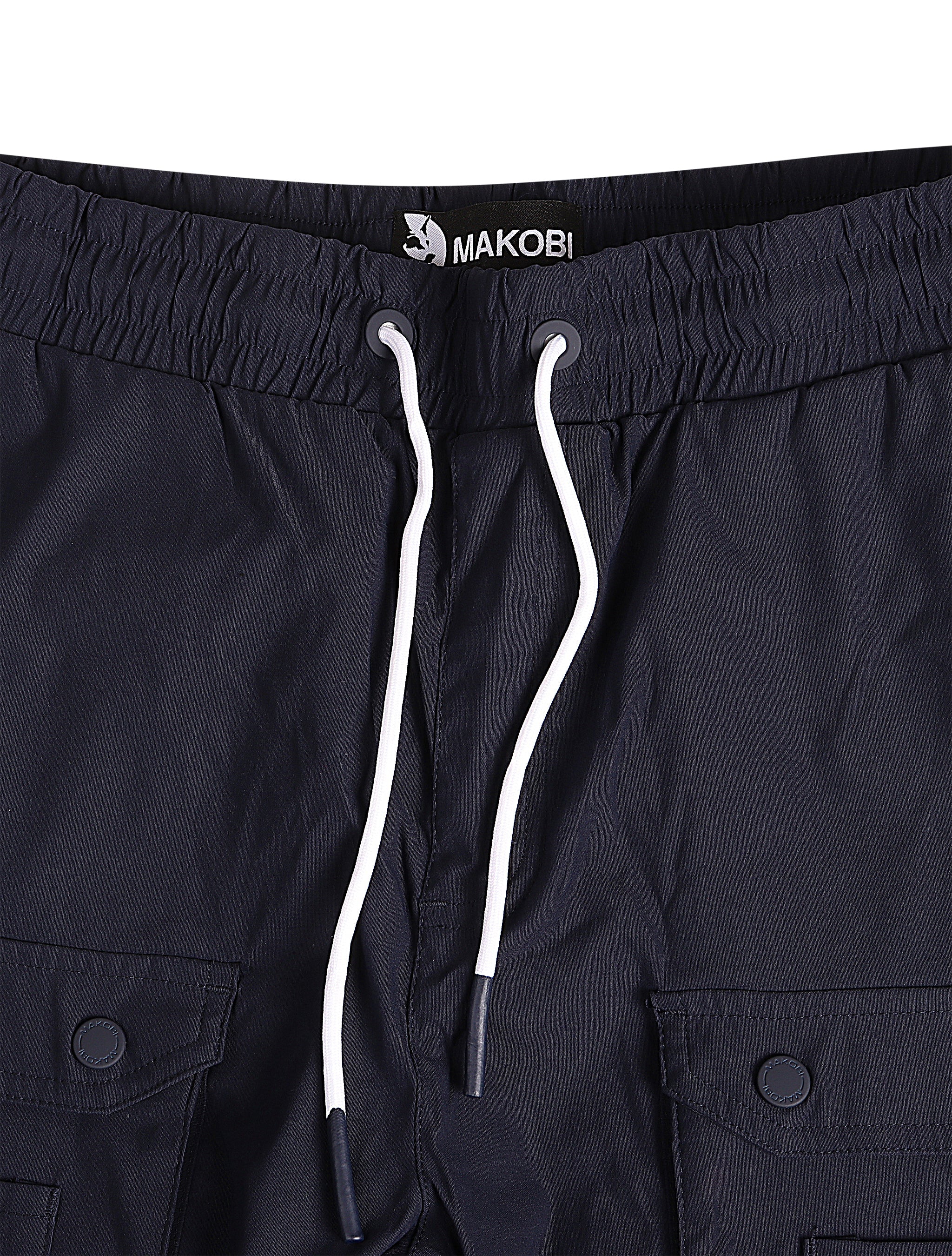 Makobi Colton Nylon Cargo Pants - Navy by Denim Exchange