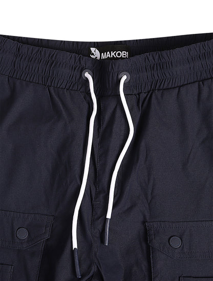 Makobi Colton Nylon Cargo Pants - Navy by Denim Exchange