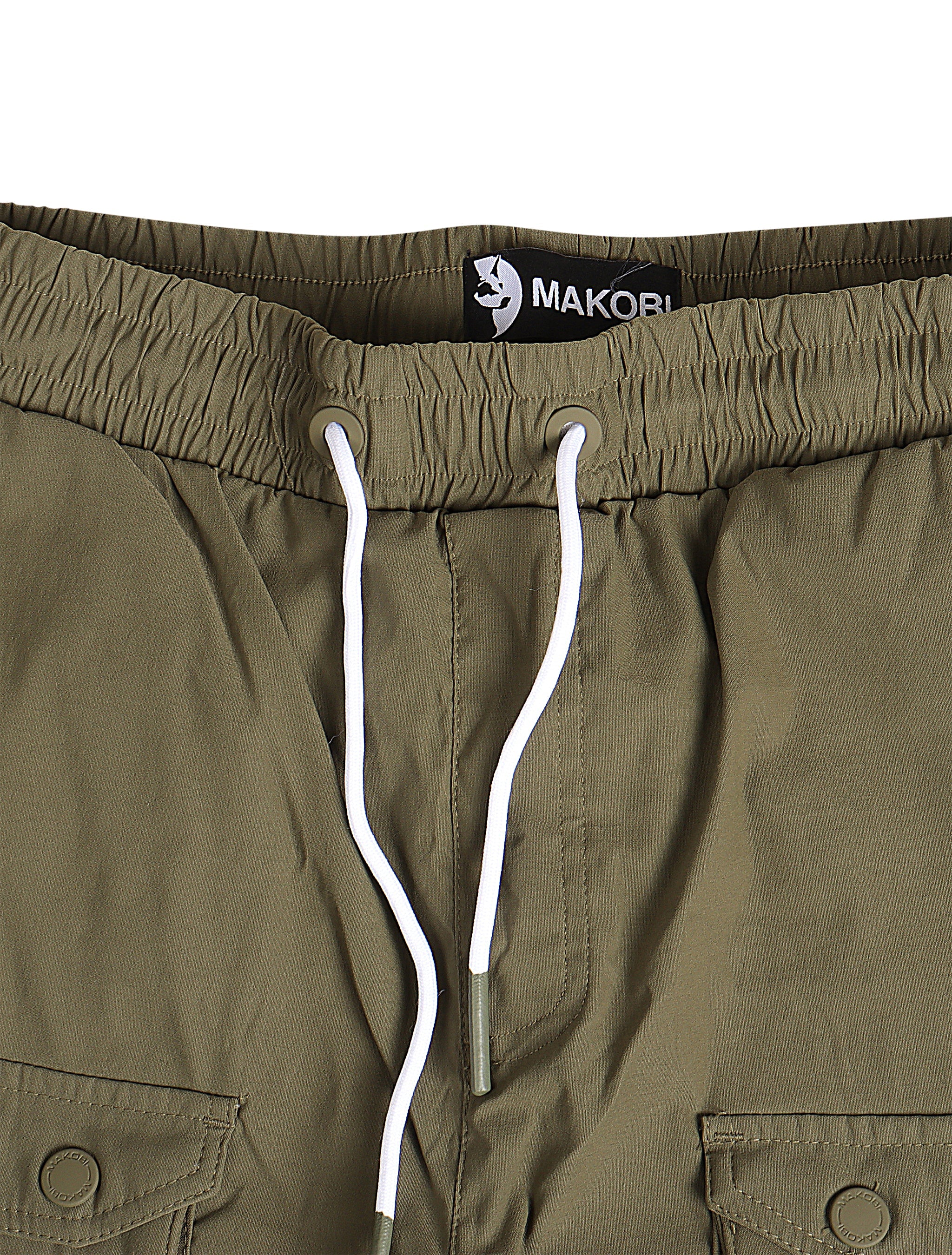 Makobi Colton Nylon Cargo Pants - Olive by Denim Exchange
