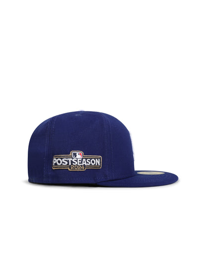 New Era 5950 Dodgers Post Season 2024 Fitted Hat - Royal Blue by Denim Exchange