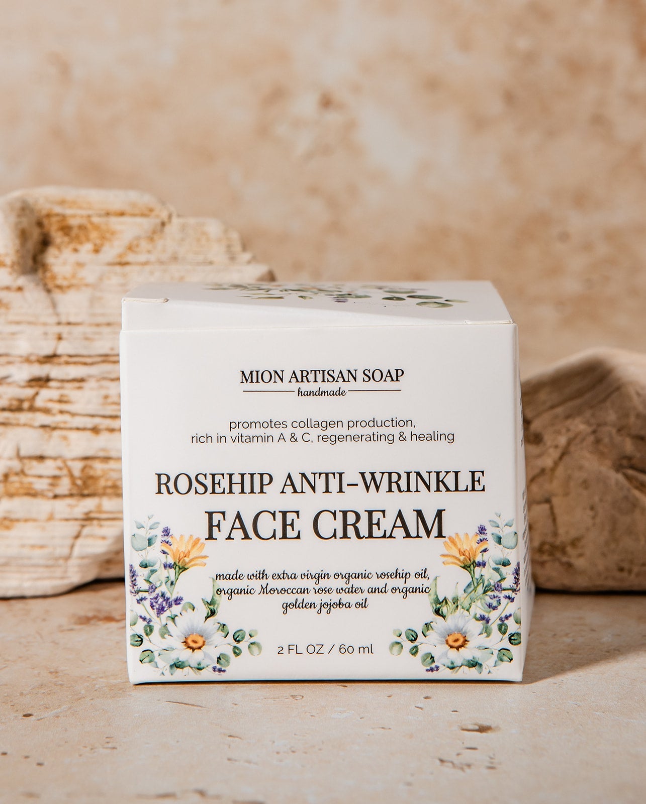Rosehip Anti-Wrinkle Face Cream | Light Texture | Rich in Vitamins A &amp; C by MION Artisan Soap Co.