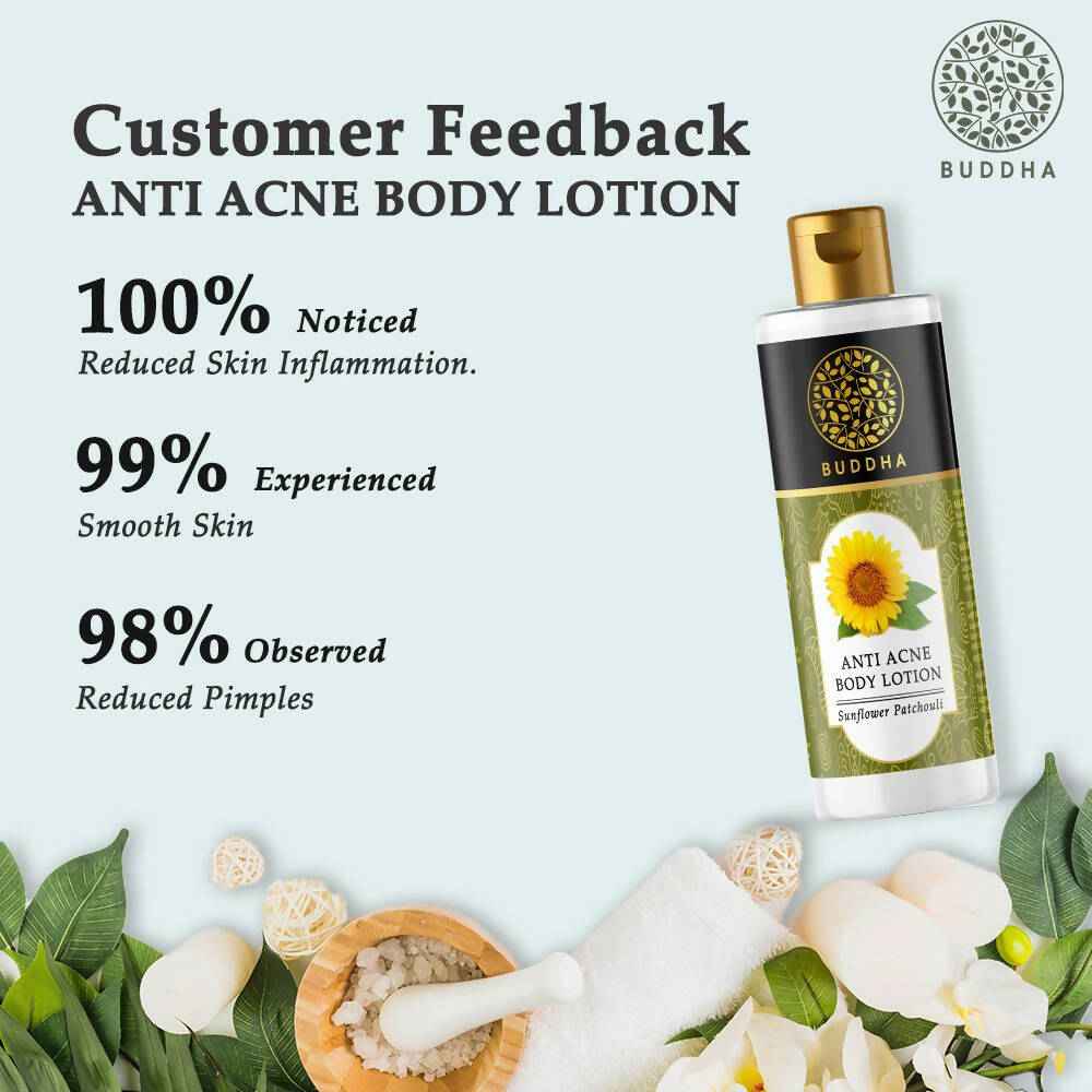 Buddha Natural Anti Acne Body Lotion - For Help Clear Acne &amp; Future Breakouts