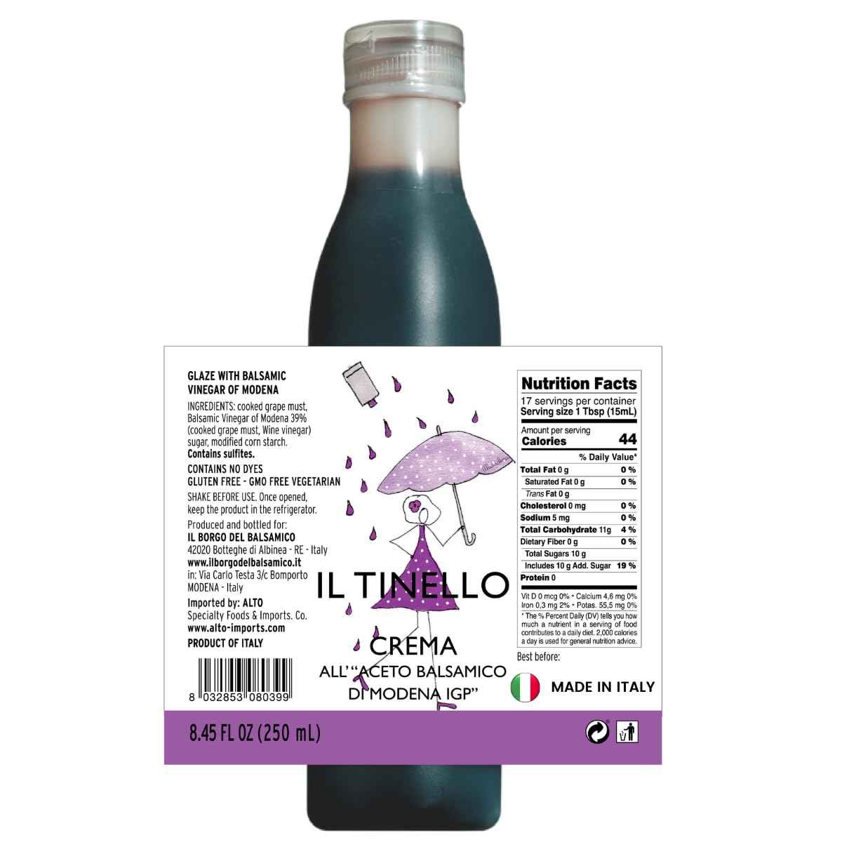 IL TINELLO, Glaze with Balsamic Vinegar of Modena IGP (8.45 fl oz) 250ml