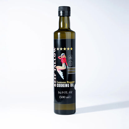 Lady May Tallow Cooking Oil Trio Bundle | Grass-Fed Beef Tallow &amp; Olive Oil | Original, Rosemary Garlic &amp; Lemon Pepper | Clean High-Heat Cooking from Our Restaurant Kitchen