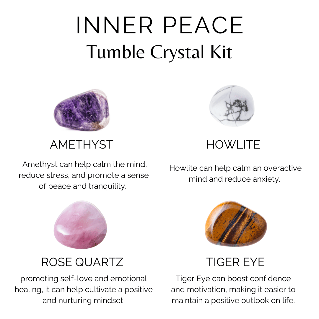 Promoting INNER PEACE Crystal Kit, Gemstone Tumble Kit, Inner Peace Crystal Gift Set  DestGlow