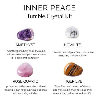 Promoting INNER PEACE Crystal Kit, Gemstone Tumble Kit, Inner Peace Crystal Gift Set  DestGlow