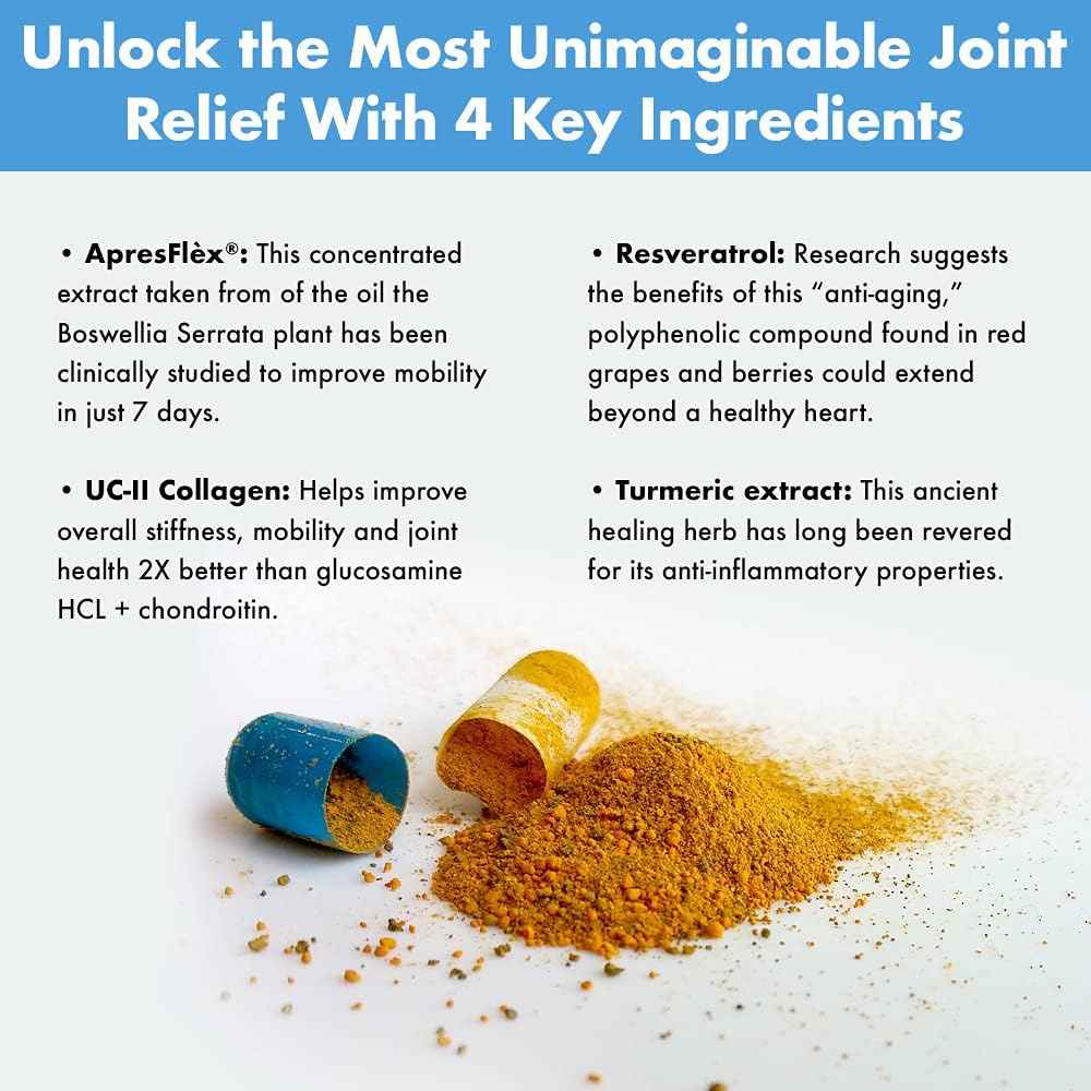 Instaflex Advanced Joint Support Supplement - Turmeric, Resveratrol, Boswellia Serrata Extract, BioPerine, UC-II Collagen- 30 Count