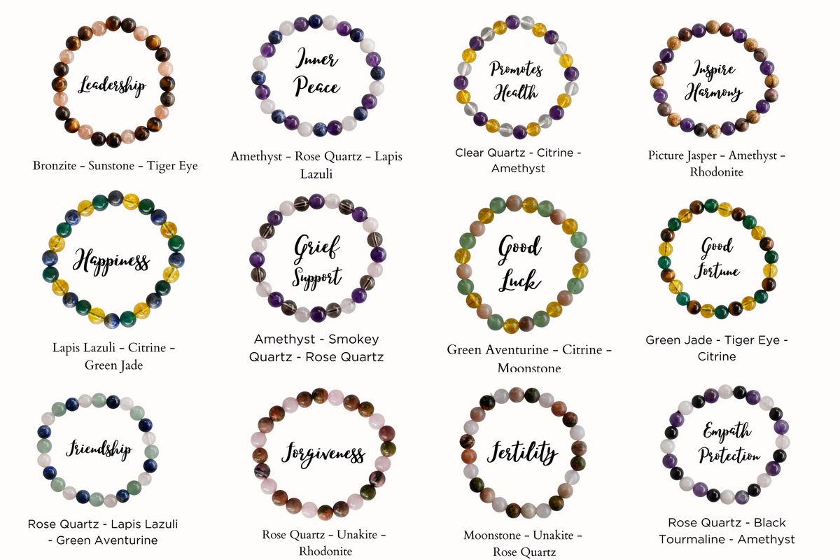 Encourages SELF-DISCOVERY Crystal Bracelet (Communication, Balance, Luck)  DestGlow